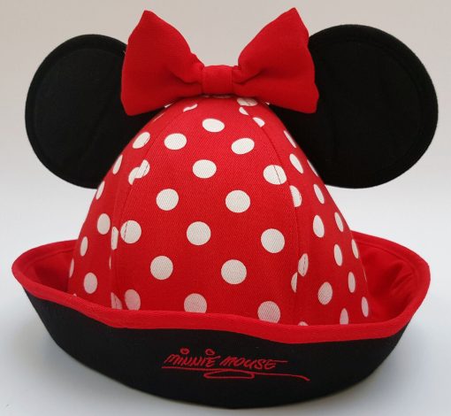 Walt Disney World Minnie Mouse Red Polka Dot Bucket Hat With Ears & Bow