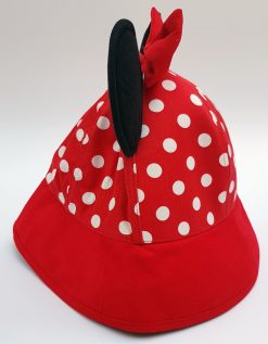 Walt Disney World Minnie Mouse Red Polka Dot Bucket Hat With Ears & Bow