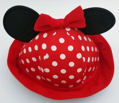 Walt Disney World Minnie Mouse Red Polka Dot Bucket Hat With Ears & Bow