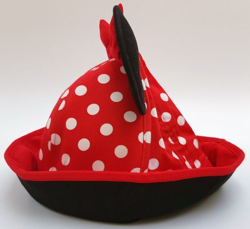 Walt Disney World Minnie Mouse Red Polka Dot Bucket Hat With Ears & Bow