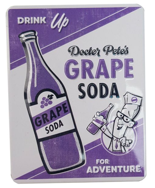 Walt Disney World Up Docter Petes Grape Soda Tin Magnet